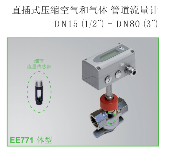 奧地利E+E EE772直插式壓縮空氣和氣體、管道流量計